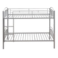 Twin Over Twin Metal Bunk Bed,Divided Into Two Beds Silver Old Sku:Mf280424Aan Twin Silver Metal