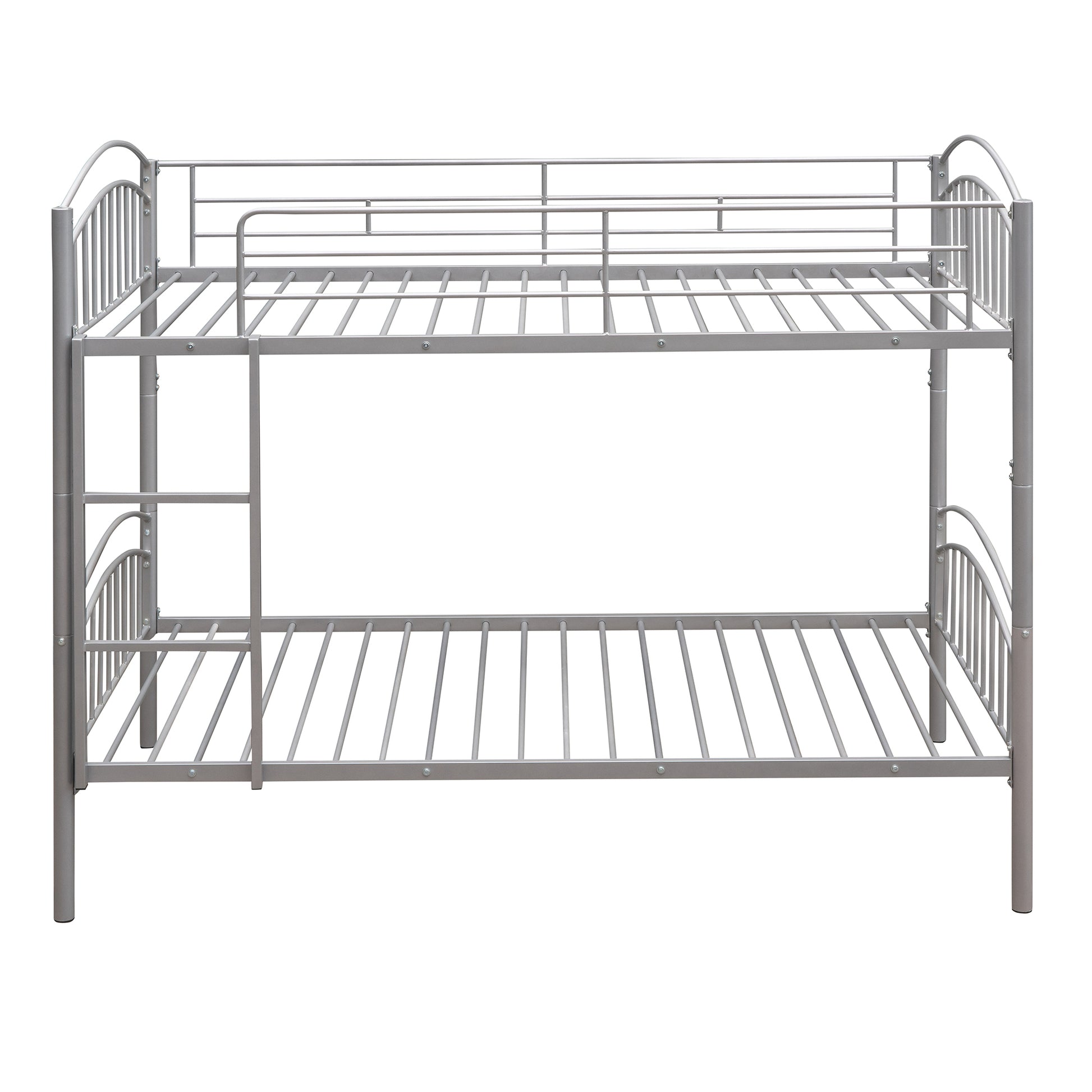 Twin Over Twin Metal Bunk Bed,Divided Into Two Beds Silver Old Sku:Mf280424Aan Twin Silver Metal