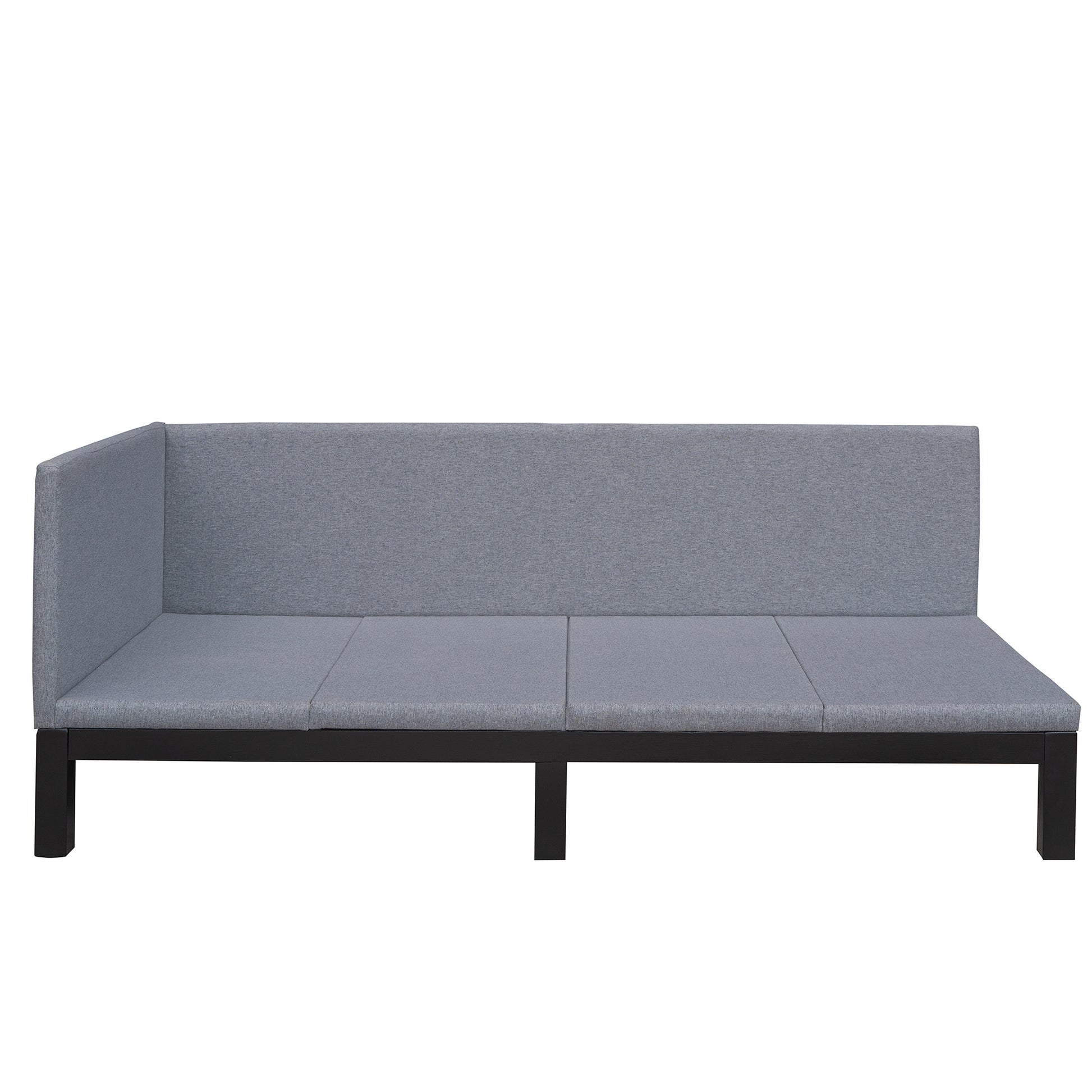 Upholstered Daybed Sofa Bed Frame Twin Size Linen Gray Gray Upholstered