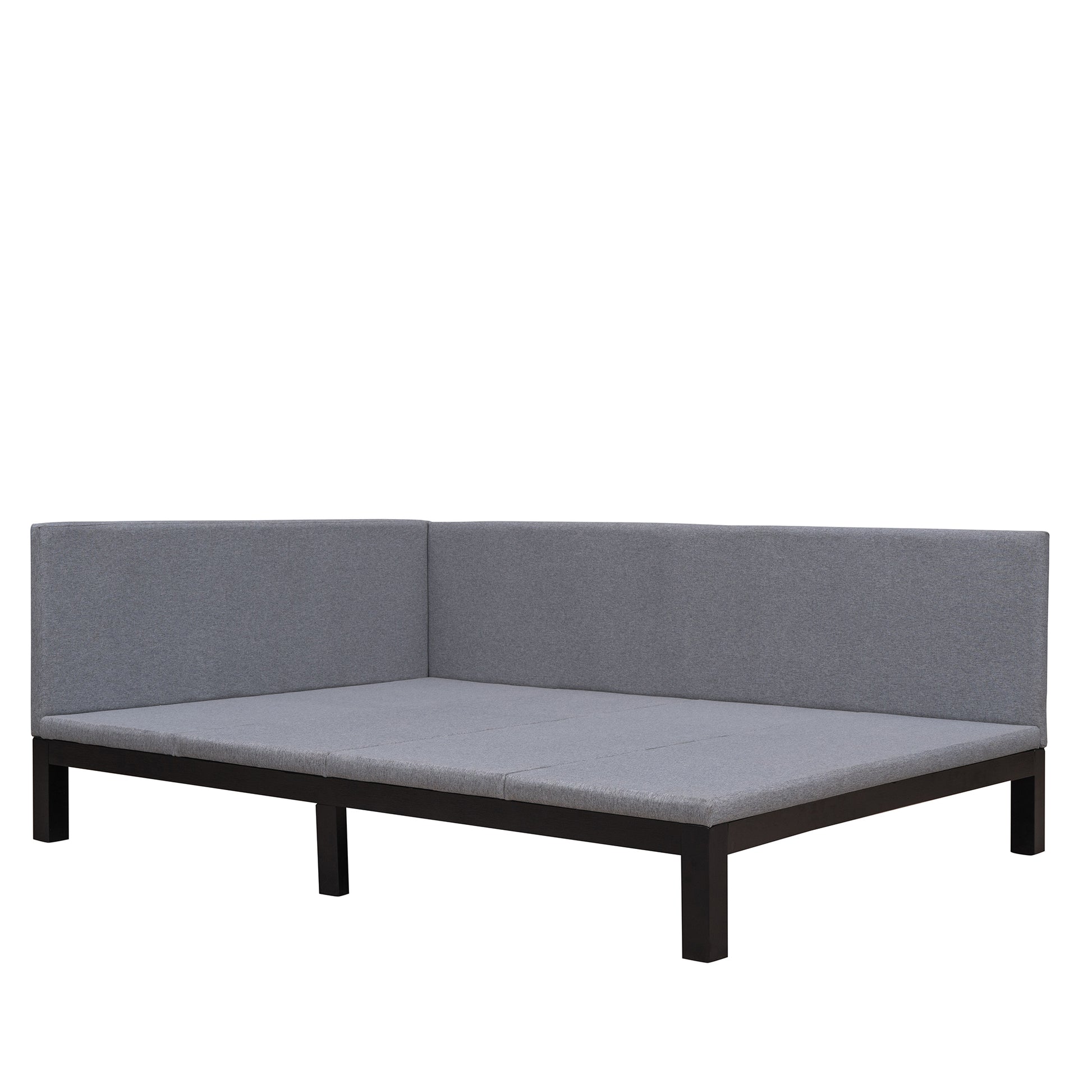 Upholstered Daybed Sofa Bed Frame Full Size Linen Gray Gray Upholstered