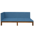 Upholstered Daybed Sofa Bed Frame Twin Size Linen Blue Beige Upholstered