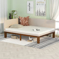 Upholstered Daybed Sofa Bed Frame Full Size Linen Beige Beige Upholstered