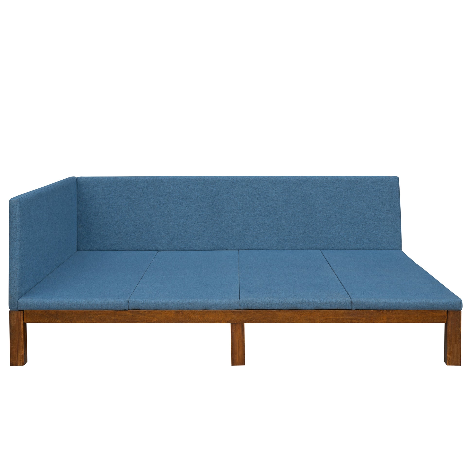 Upholstered Daybed Sofa Bed Frame Full Size Linen Blue Blue Upholstered