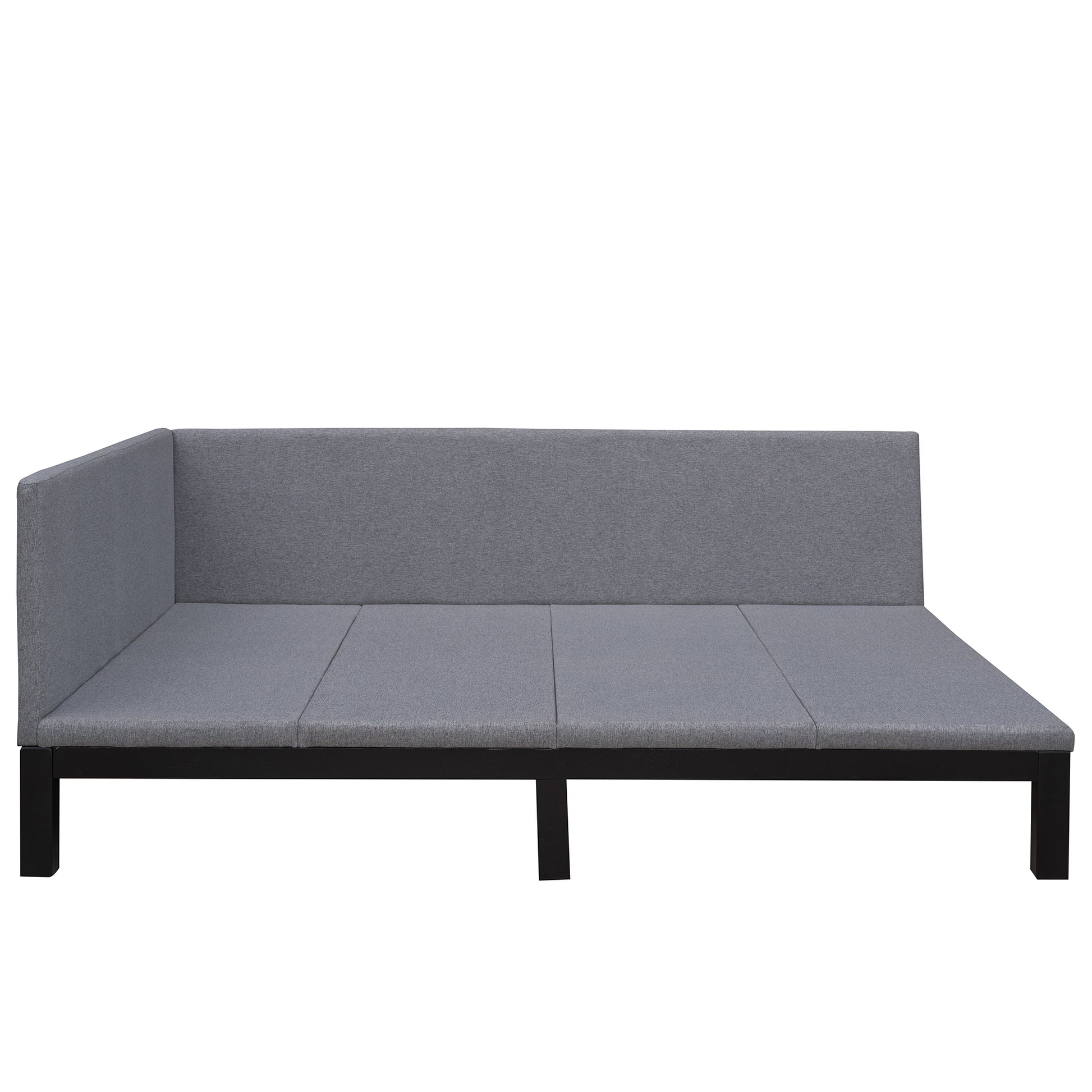 Upholstered Daybed Sofa Bed Frame Full Size Linen Gray Gray Upholstered