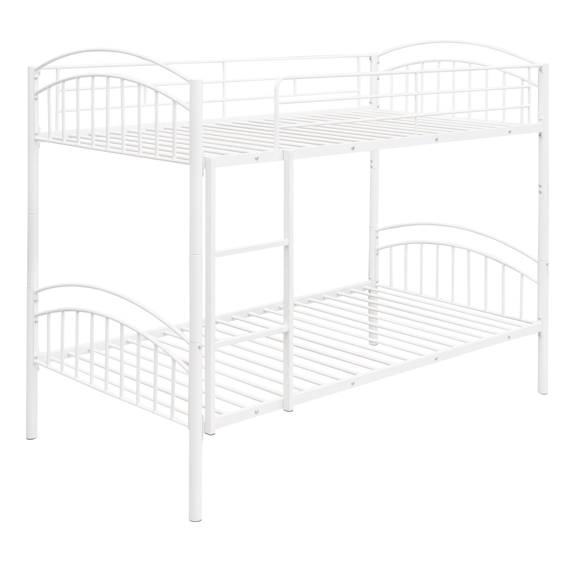 Twin Over Twin Metal Bunk Bed,Divided Into Two Beds White Old Sku:Mf280424Aak Twin White Metal