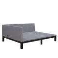 Upholstered Daybed Sofa Bed Frame Full Size Linen Gray Gray Upholstered