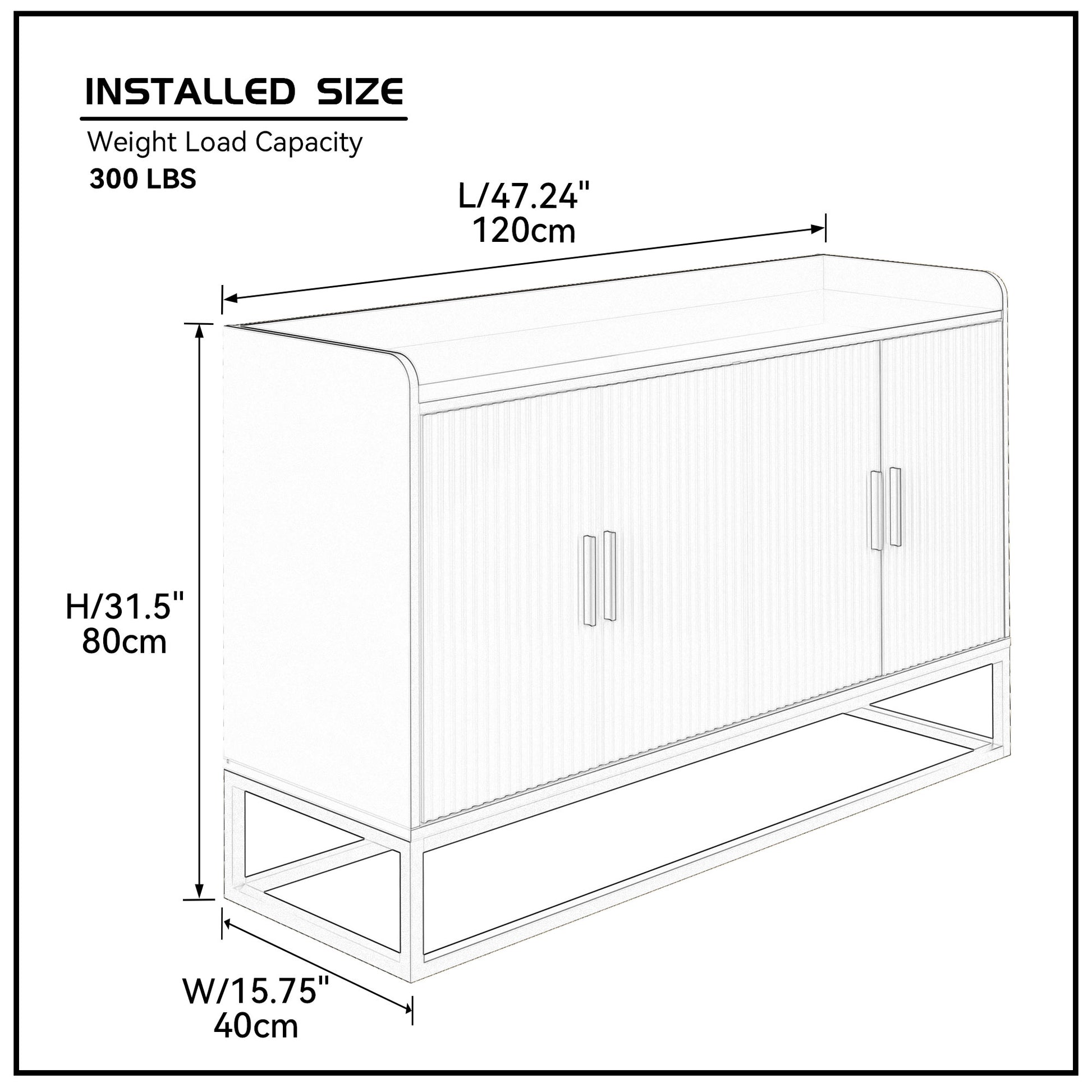 Modern Kitchen Buffet Storage Cabinet Cupboard White Gloss With Metal Legs For Living Room Kitchen Golden White Foam Mdf