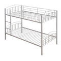 Twin Over Twin Metal Bunk Bed,Divided Into Two Beds Silver Old Sku:Mf280424Aan Twin Silver Metal