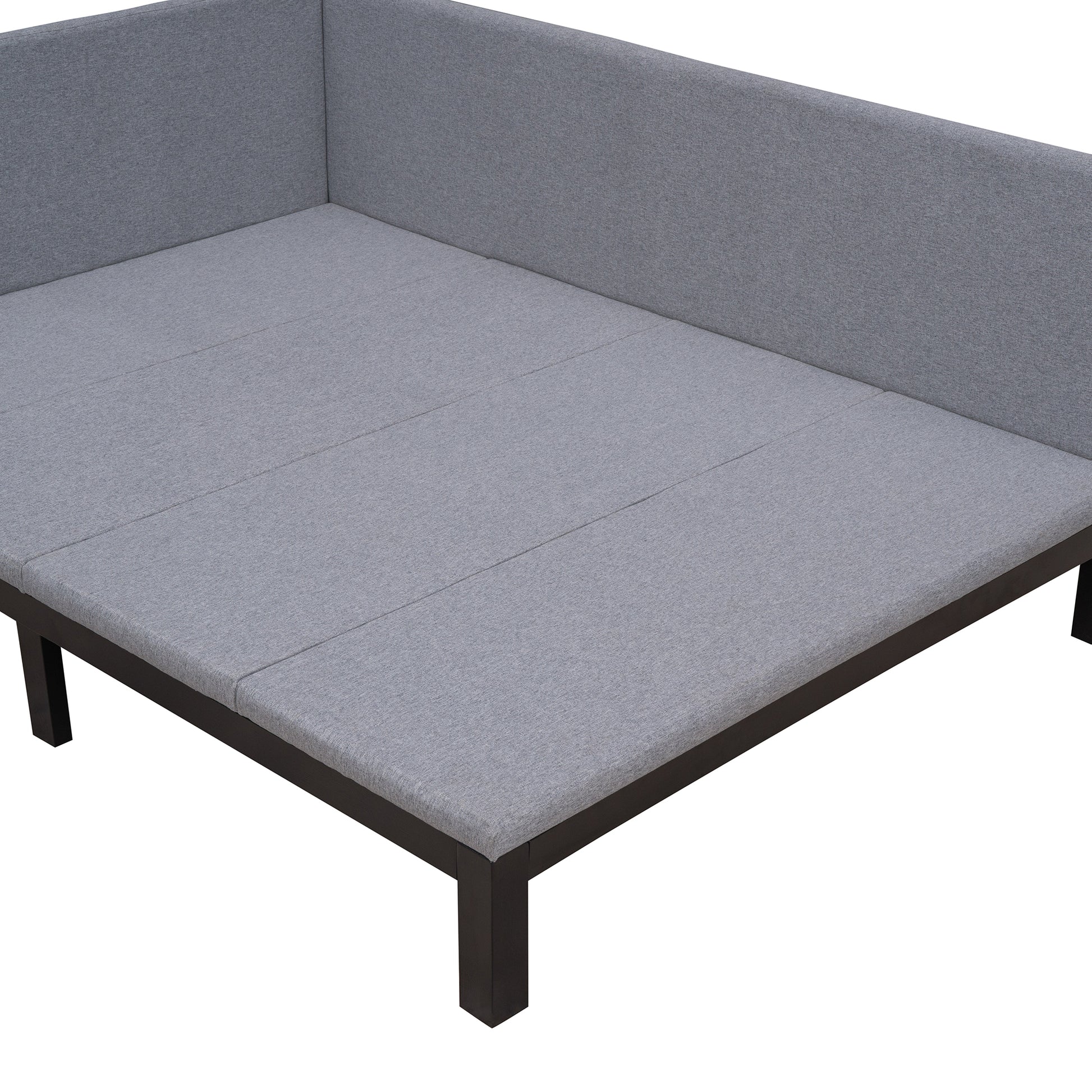 Upholstered Daybed Sofa Bed Frame Full Size Linen Gray Gray Upholstered