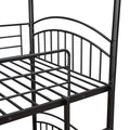 Twin Over Twin Metal Bunk Bed With Slide,Kids House Bed Black Red Twin Black Metal