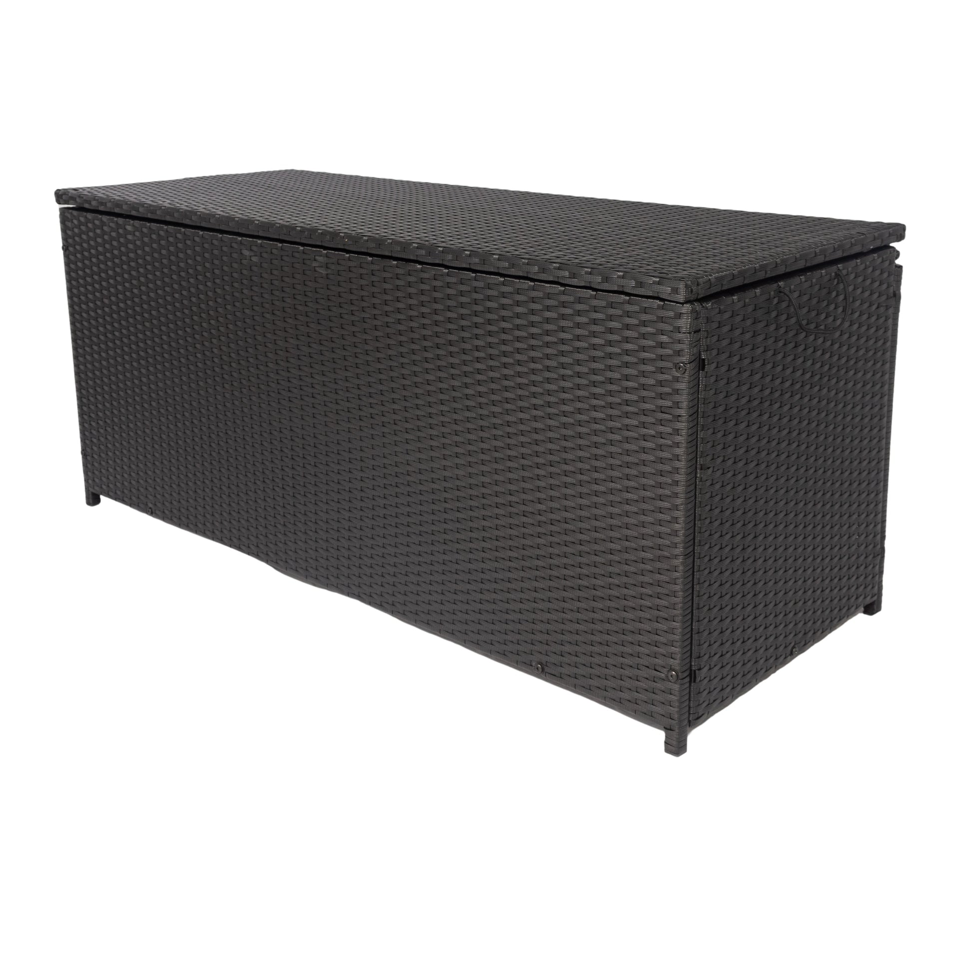 Outdoor Storage Box, 113 Gallon Wicker Patio Deck Boxes With Lid, Outdoor Cushion Storage Container Bin Chest For Kids Toys, Pillows, Towel Black No Sectional Black Rust Resistant Frame Water Resistant Cushion Garden & Outdoor American Traditional
