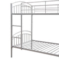 Twin Over Twin Metal Bunk Bed,Divided Into Two Beds Silver Old Sku:Mf280424Aan Twin Silver Metal