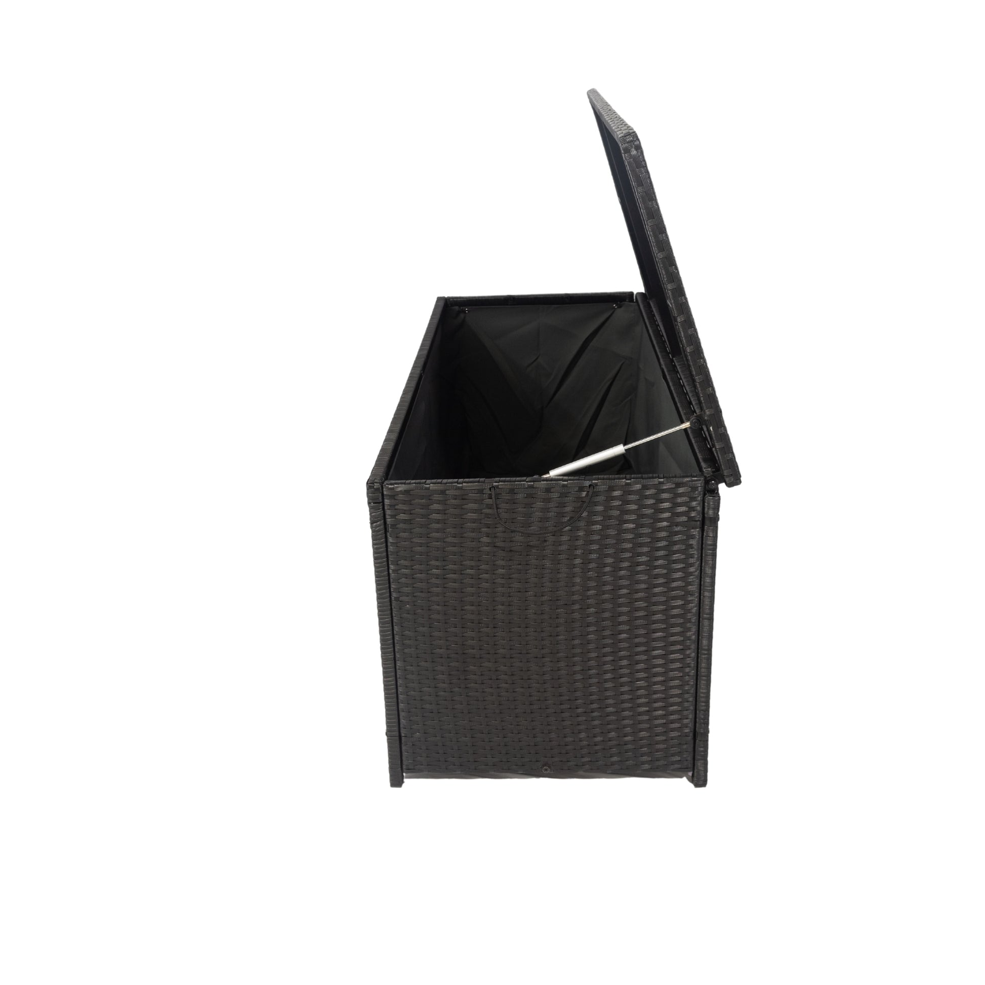 Outdoor Storage Box, 113 Gallon Wicker Patio Deck Boxes With Lid, Outdoor Cushion Storage Container Bin Chest For Kids Toys, Pillows, Towel Black No Sectional Black Rust Resistant Frame Water Resistant Cushion Garden & Outdoor American Traditional