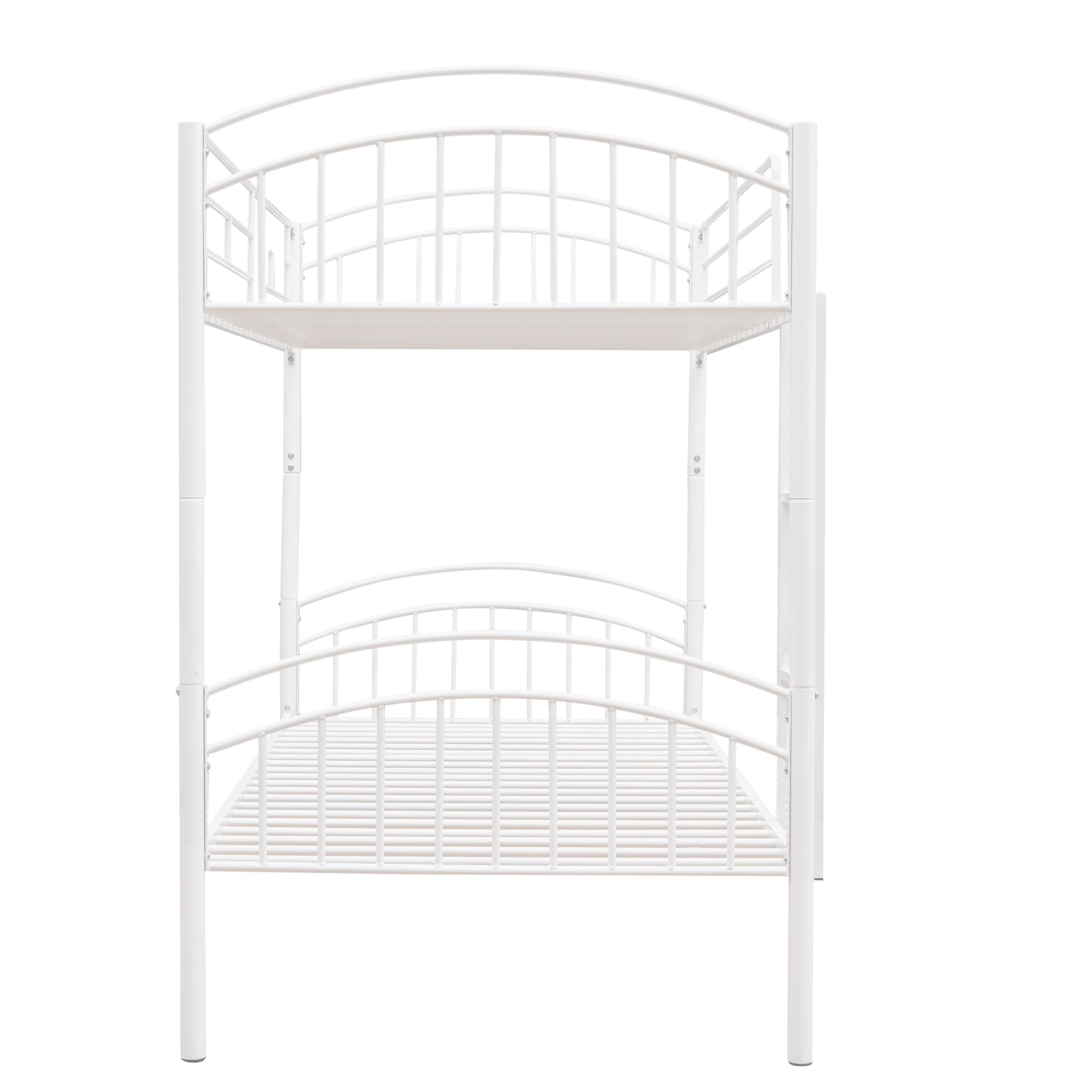 Twin Over Twin Metal Bunk Bed,Divided Into Two Beds White Old Sku:Mf280424Aak Twin White Metal