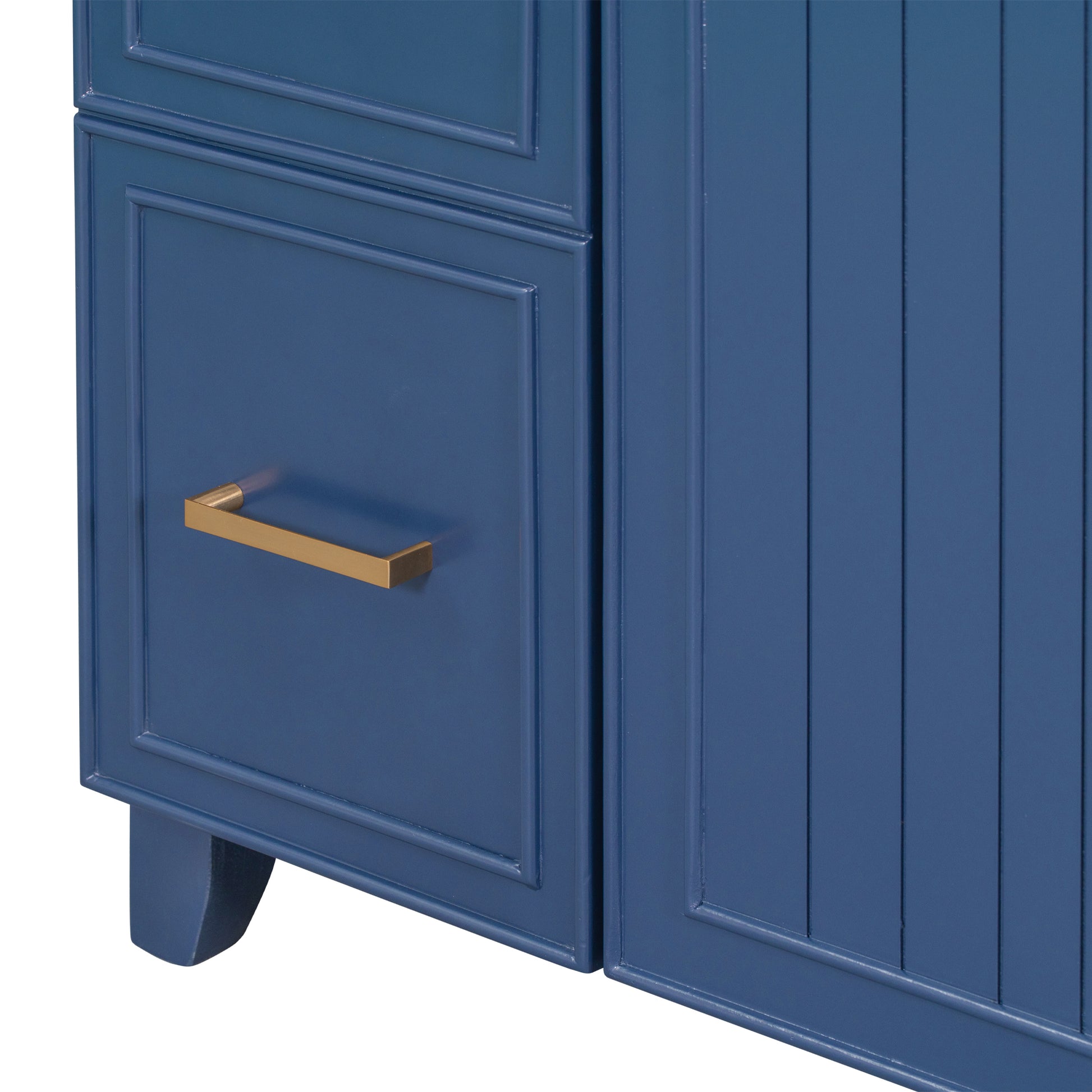 Cabinet Only 36" Bathroom Vanity Blue Navy Blue Solid Wood Mdf