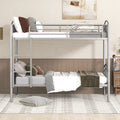 Twin Over Twin Metal Bunk Bed,Divided Into Two Beds Silver Old Sku:Mf280424Aan Twin Silver Metal