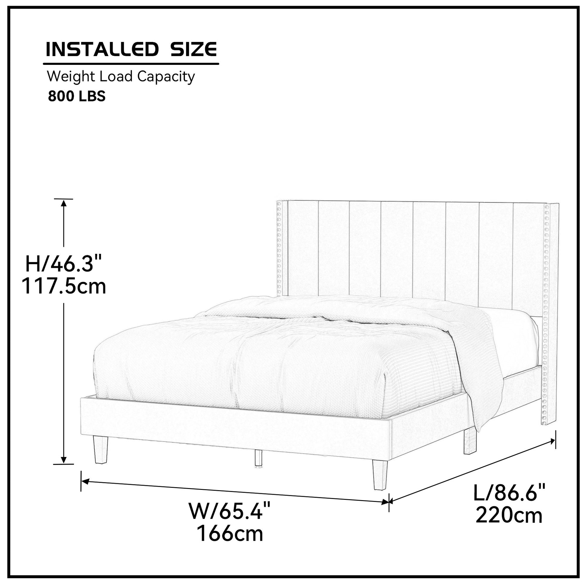 Queen Bed Frame Velvet Upholstered Bed Frame With Vertical Channel Tufted Headboard Beige Beige Solid Wood