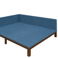 Upholstered Daybed Sofa Bed Frame Full Size Linen Blue Blue Upholstered