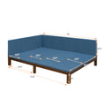 Upholstered Daybed Sofa Bed Frame Full Size Linen Blue Blue Upholstered