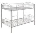 Twin Over Twin Metal Bunk Bed,Divided Into Two Beds Silver Old Sku:Mf280424Aan Twin Silver Metal