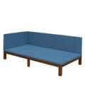 Upholstered Daybed Sofa Bed Frame Twin Size Linen Blue Beige Upholstered