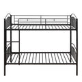 Twin Over Twin Metal Bunk Bed,Divided Into Two Beds Black Old Sku:Mf280424Aab Twin Black Metal