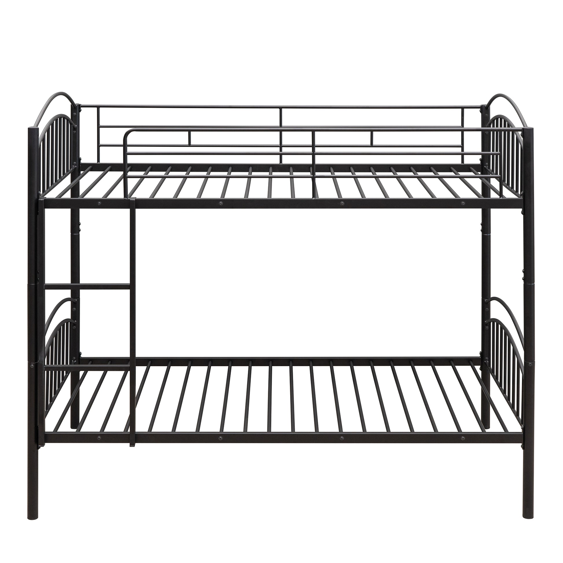 Twin Over Twin Metal Bunk Bed,Divided Into Two Beds Black Old Sku:Mf280424Aab Twin Black Metal