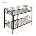 Twin Over Twin Metal Bunk Bed,Divided Into Two Beds Black Old Sku:Mf280424Aab Twin Black Metal