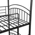 Twin Over Twin Metal Bunk Bed With Slide,Kids House Bed Black Black Metal