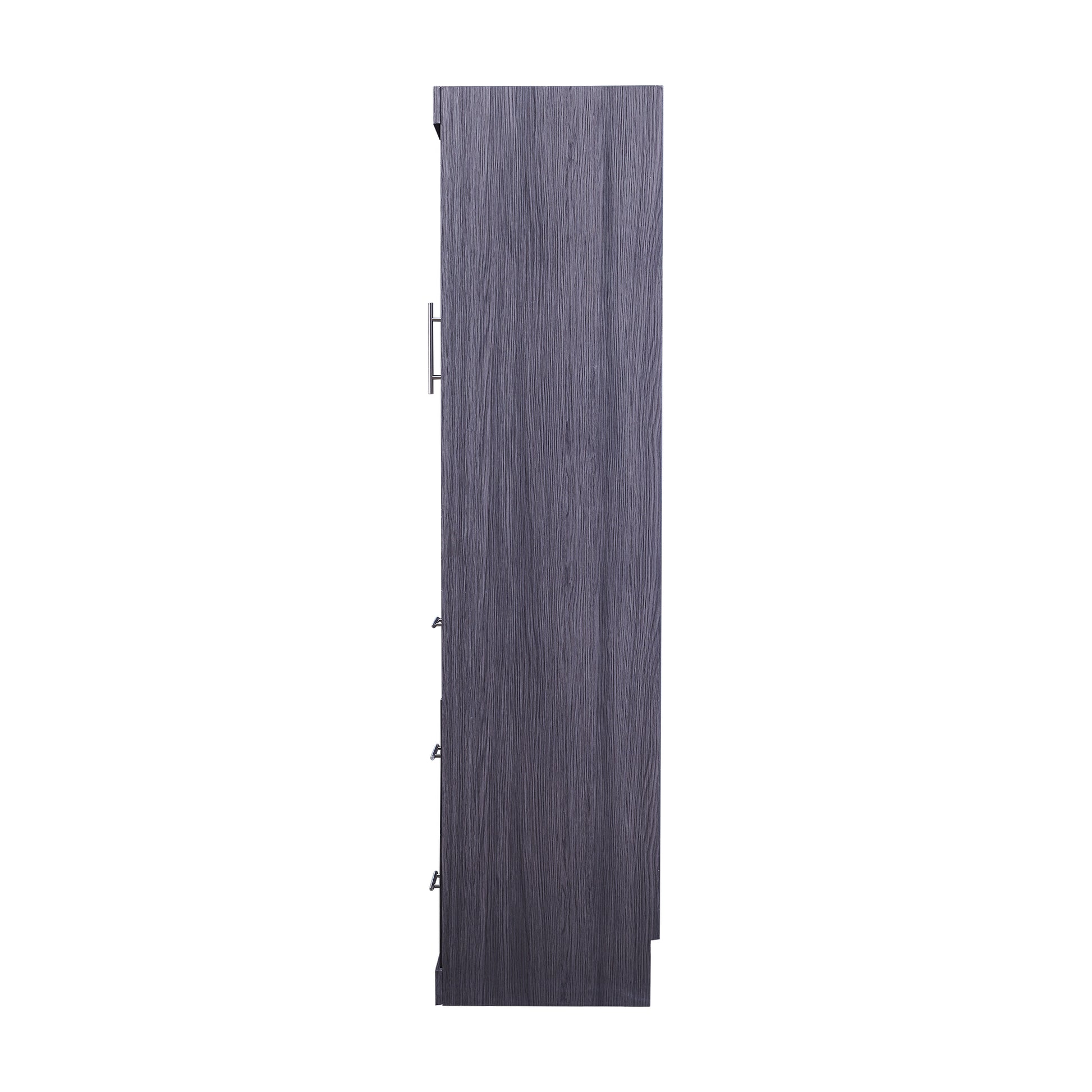 Twin Size Murphy Bed With Wardrobe And Drawers, Storage Bed, Can Be Folded Into A Cabinet, Gray Gray Pine