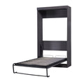 Twin Size Murphy Bed With Wardrobe And Drawers, Storage Bed, Can Be Folded Into A Cabinet, Gray Gray Pine