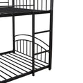 Twin Over Twin Metal Bunk Bed With Slide,Kids House Bed Black Red Twin Black Metal