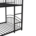 Twin Over Twin Metal Bunk Bed With Slide,Kids House Bed Black Red Black Metal