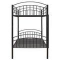 Twin Over Twin Metal Bunk Bed,Divided Into Two Beds Black Old Sku:Mf280424Aab Twin Black Metal