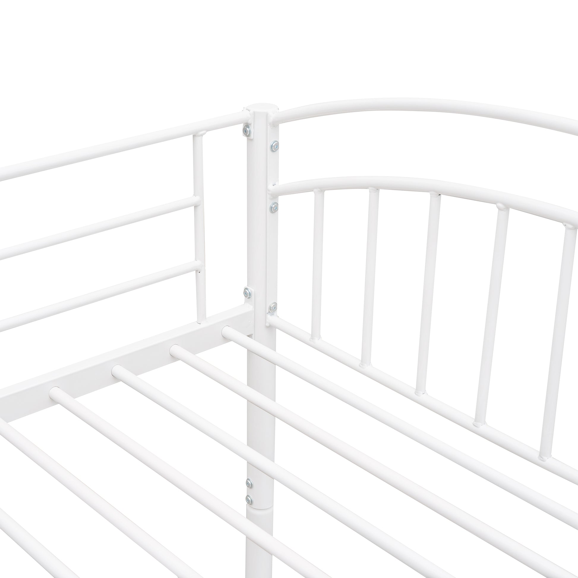 Twin Over Twin Metal Bunk Bed,Divided Into Two Beds White Old Sku:Mf280424Aak Twin White Metal