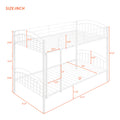 Twin Over Twin Metal Bunk Bed,Divided Into Two Beds White Old Sku:Mf280424Aak Twin White Metal