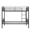 Twin Over Twin Metal Bunk Bed,Divided Into Two Beds Black Old Sku:Mf280424Aab Twin Black Metal