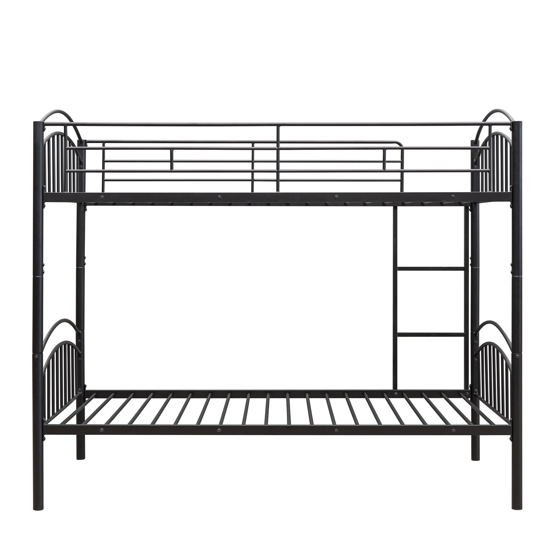 Twin Over Twin Metal Bunk Bed,Divided Into Two Beds Black Old Sku:Mf280424Aab Twin Black Metal