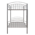 Twin Over Twin Metal Bunk Bed,Divided Into Two Beds Silver Old Sku:Mf280424Aan Twin Silver Metal