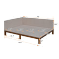 Upholstered Daybed Sofa Bed Frame Full Size Linen Beige Beige Upholstered