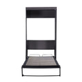 Twin Size Murphy Bed With Wardrobe And Drawers, Storage Bed, Can Be Folded Into A Cabinet, Gray Gray Pine