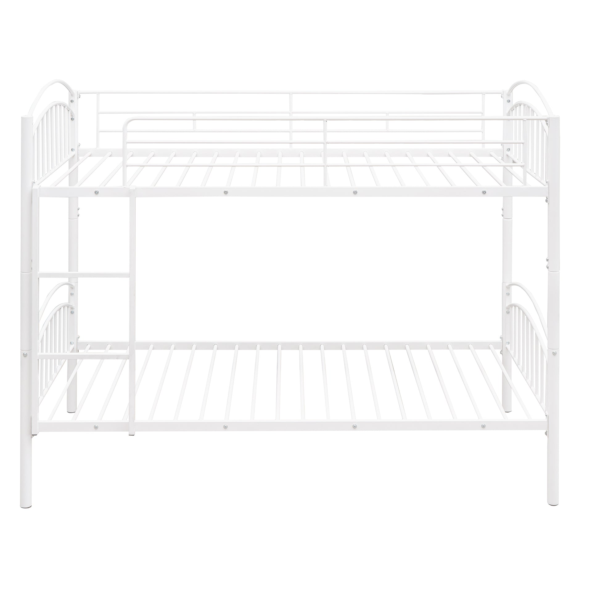 Twin Over Twin Metal Bunk Bed,Divided Into Two Beds White Old Sku:Mf280424Aak Twin White Metal