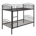 Twin Over Twin Metal Bunk Bed,Divided Into Two Beds Black Old Sku:Mf280424Aab Twin Black Metal