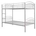 Twin Over Twin Metal Bunk Bed,Divided Into Two Beds Silver Old Sku:Mf280424Aan Twin Silver Metal