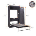 Twin Size Murphy Bed With Wardrobe And Drawers, Storage Bed, Can Be Folded Into A Cabinet, Gray Gray Pine