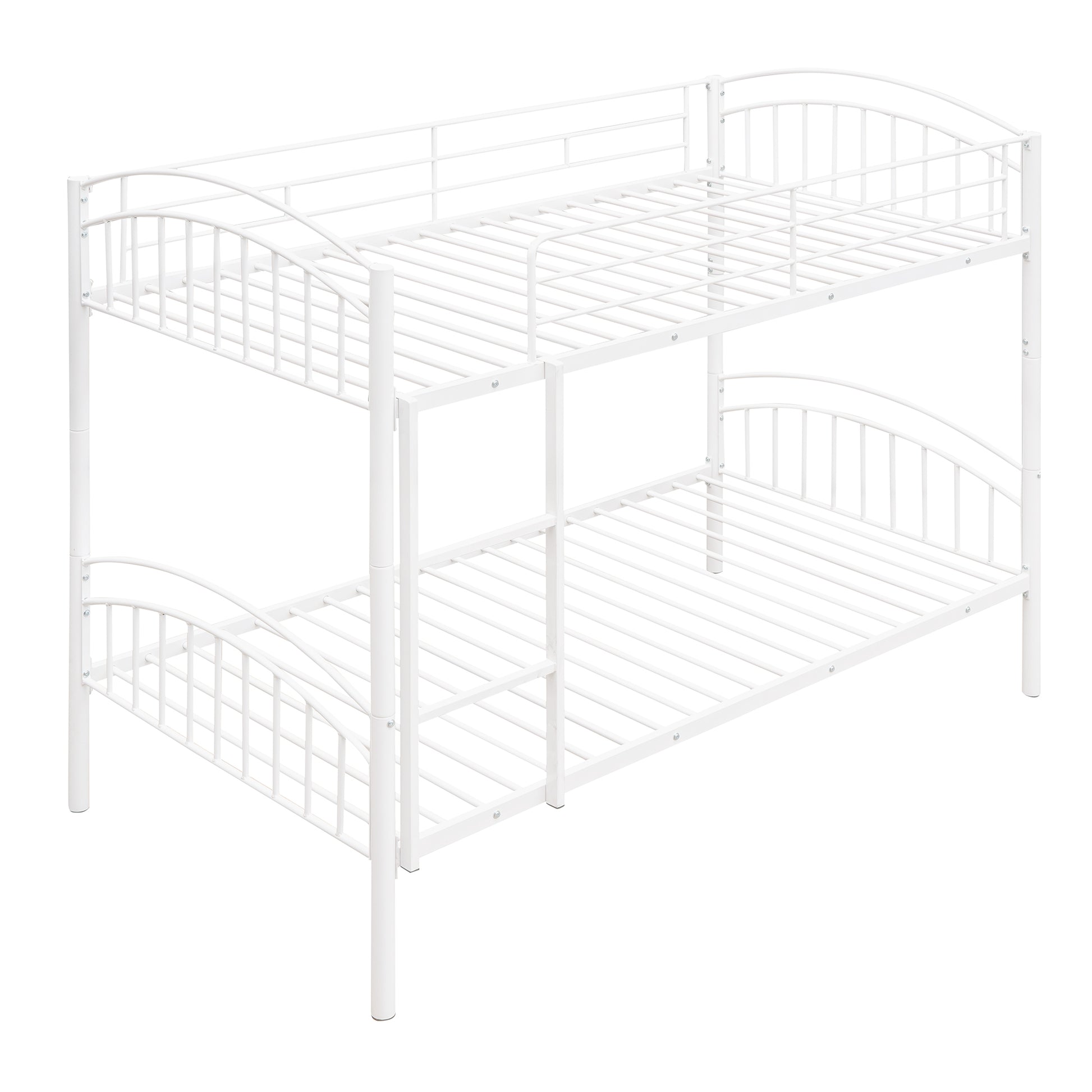 Twin Over Twin Metal Bunk Bed,Divided Into Two Beds White Old Sku:Mf280424Aak Twin White Metal