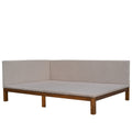 Upholstered Daybed Sofa Bed Frame Full Size Linen Beige Beige Upholstered