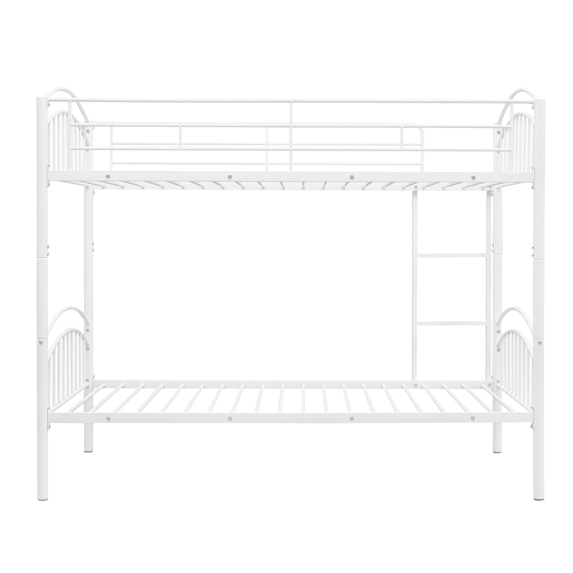 Twin Over Twin Metal Bunk Bed,Divided Into Two Beds White Old Sku:Mf280424Aak Twin White Metal