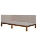 Upholstered Daybed Sofa Bed Frame Twin Size Linen Beige Beige Upholstered