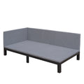 Upholstered Daybed Sofa Bed Frame Twin Size Linen Gray Gray Upholstered